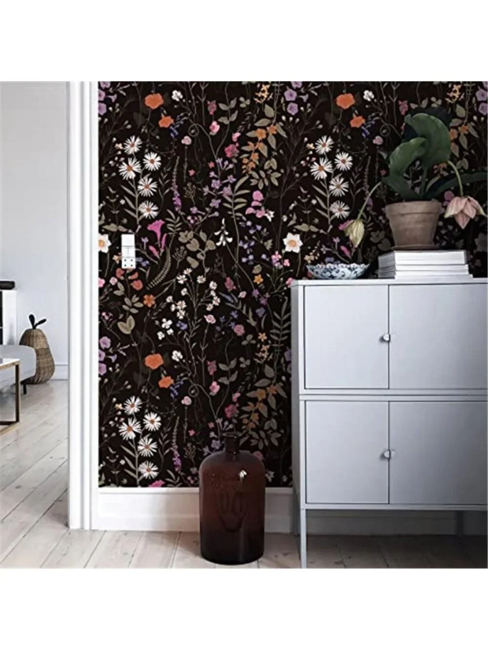 Floral Wallpaper Peel and Stick- Farm Wildwood Daisy Flower Stick on Wallpaper